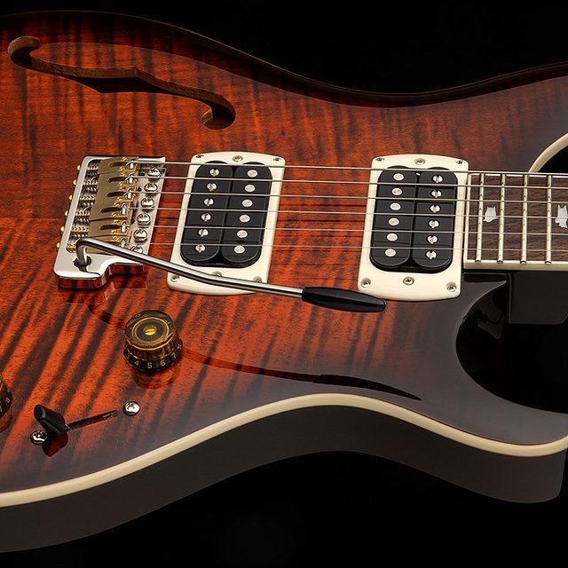 Se custom 24 semi hollow piezo 2026 orange tiger smokeburst hero a